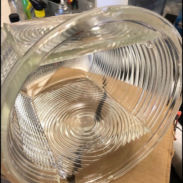 Rare Crouse-Hinds/Kopp Glass low intensity aviation runway light globe Fresnel lens new in box or convert to a lamp!