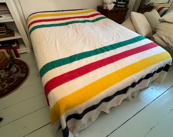 Rare Vintage Hudsons Bay 6 Point Wool Blanket in Excellent Condition Etsy