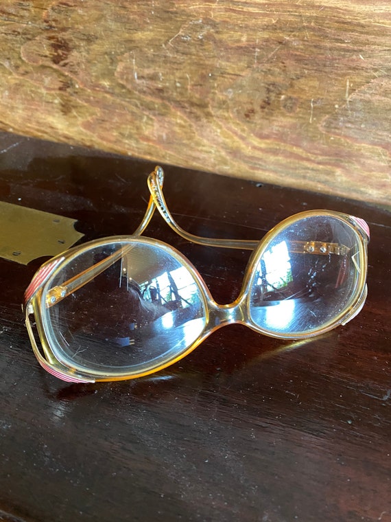 Christian Dior ‘70-80’s eyeglasses 2428 yellow/bro