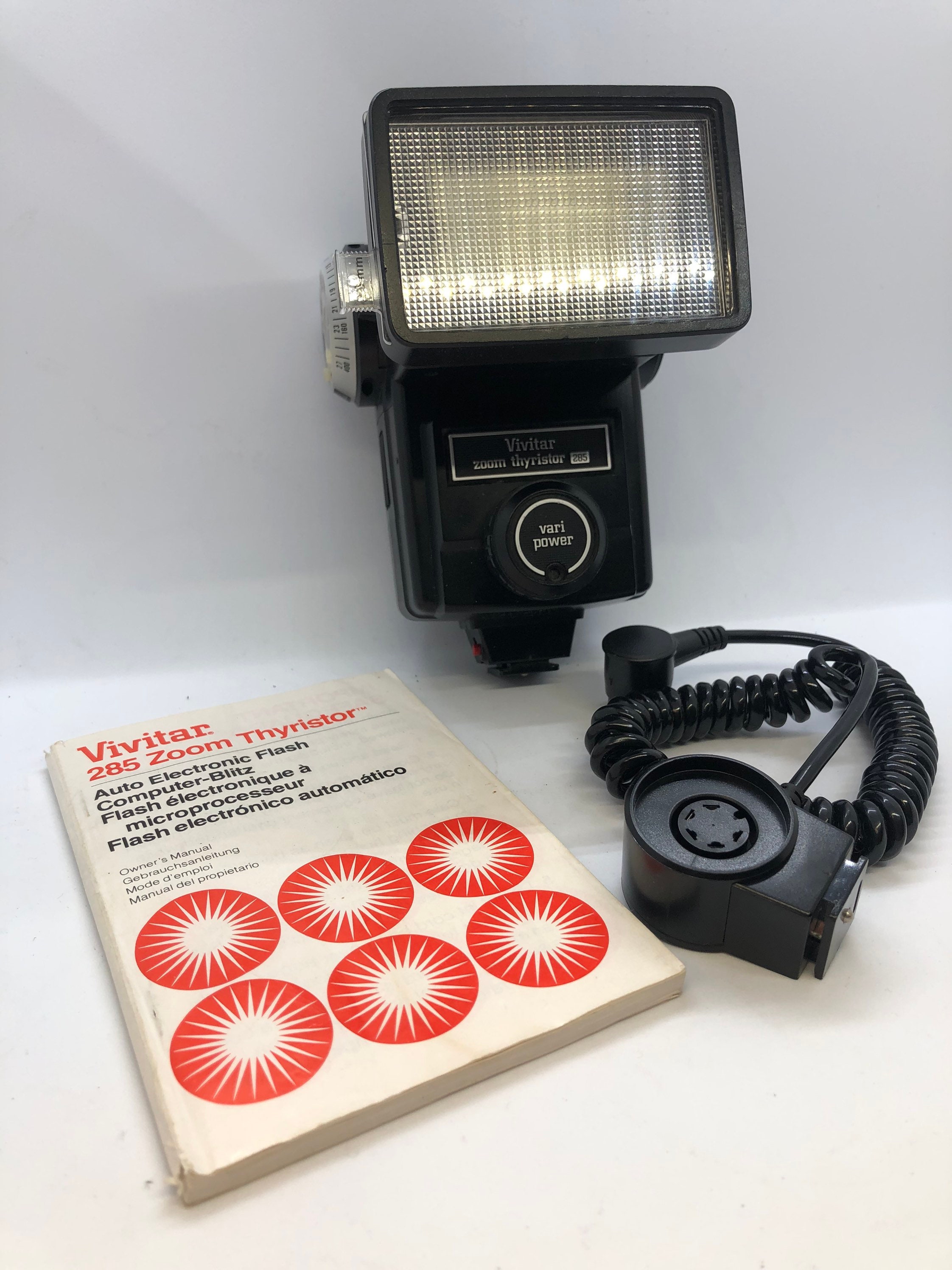 Vivitar 285 Zoom Thyristor Flash w/ Off Camera Attachment 90 Etsy