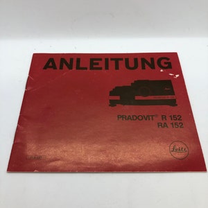 Leitz Leica Pradovit R152 RA152 Slide Projector Manual! German!