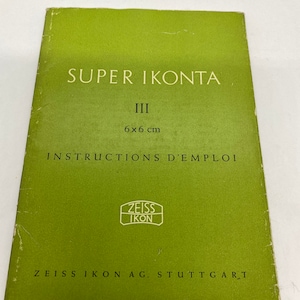 Zeiss Ikon Super Ikonta III French operating manual