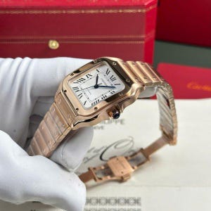 Cartier Santos Rose Gold White Dial 40mm Watches