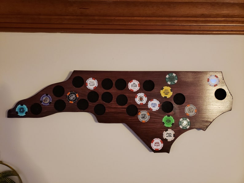 Handmade North Carolina Harley Poker Chip Display Etsy