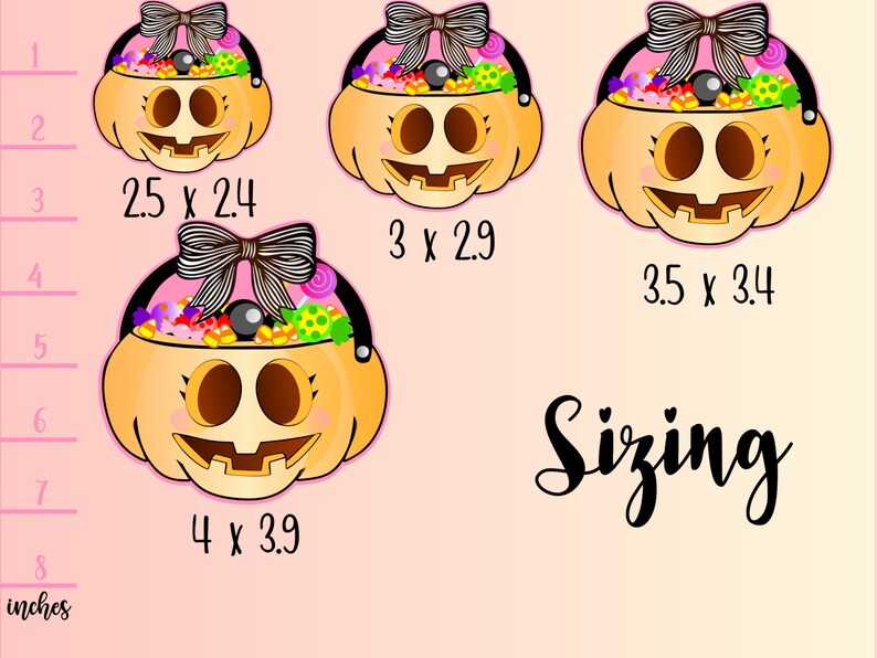 Autumn Spooky Trick or treat girl. Halloween Candy Pumpkin Pail with bow cookie cutter Fall