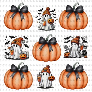 coquette halloween, coquette bows, halloween tee, halloween bows, Digital file, png file, black bows, orange pumpkins, scary, spooky, ghost