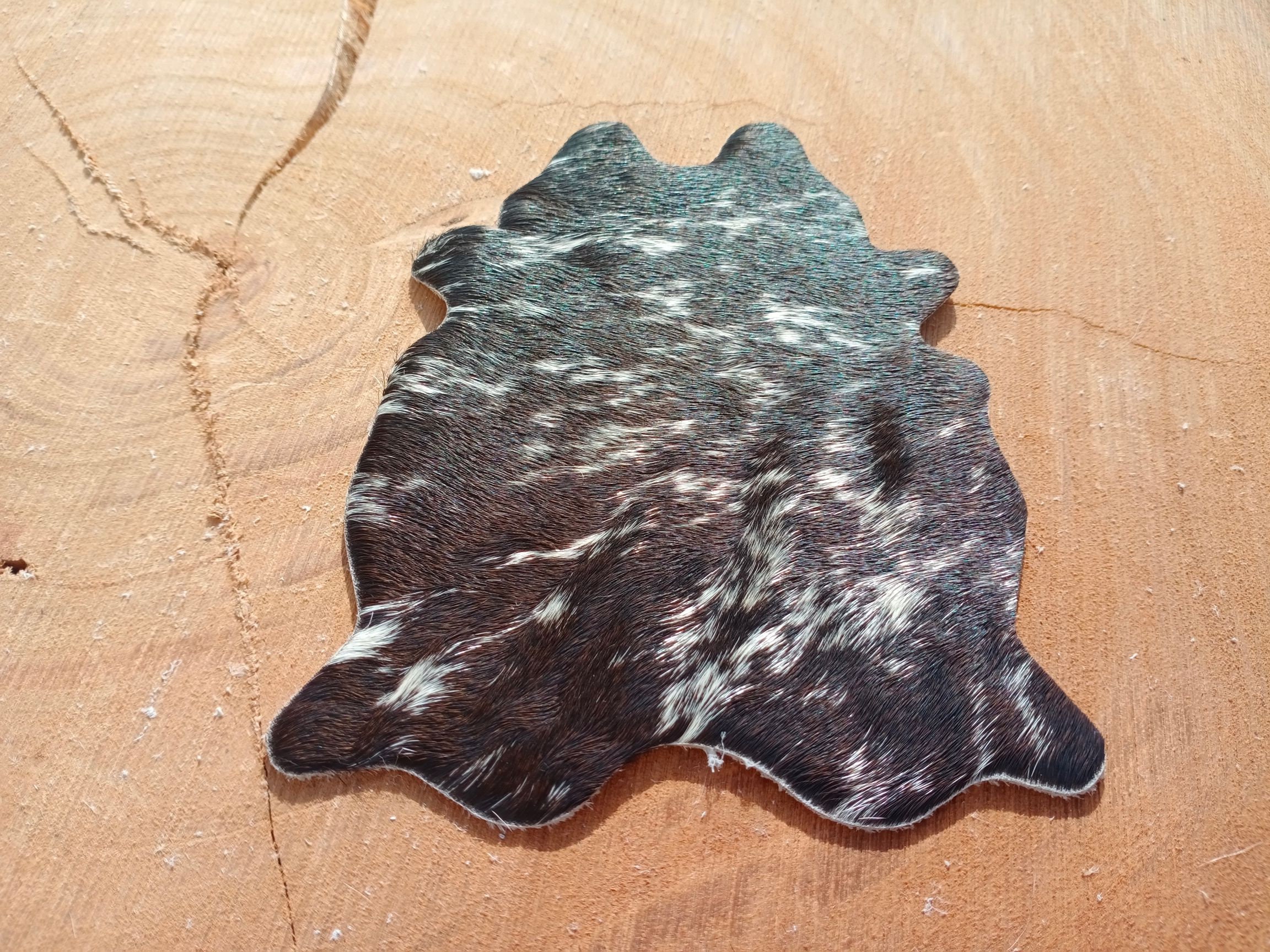 Real Cowhide Coasters Black and White Coasters Cow Shape Etsy