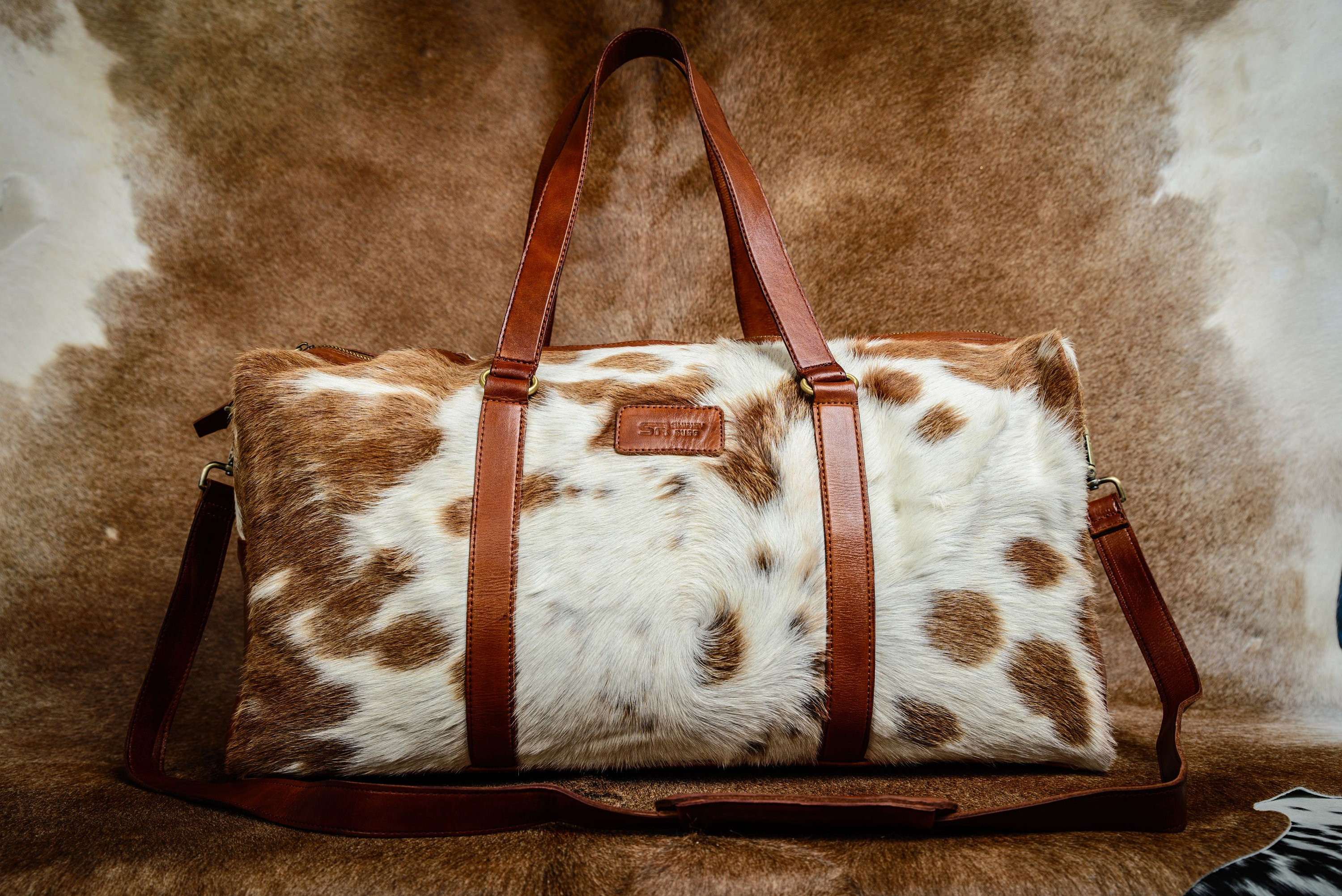 Handmade Speckled Hair-on Cowhide and Louis Vuitton DUPE. 