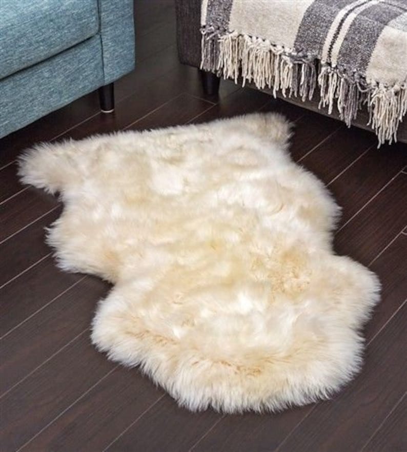 Genuine Real Australian Sheepskin Rug Single Pelt Champagne Etsy