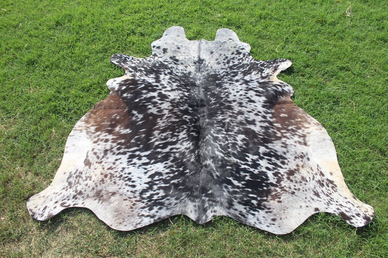 Large Cowhide Rug Tricolor Cowhide Rug Large Cow Skin rug Cow Hide Area shops Rug 5 x 6