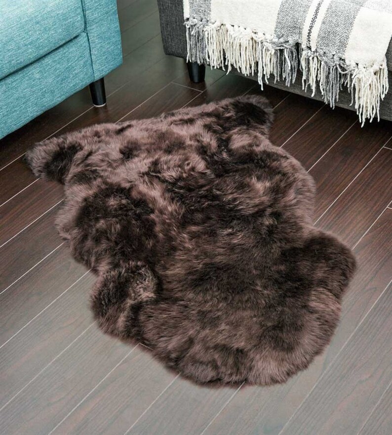 Genuine Sheepskin Rug Single Pelt Brown Sheep Skin Rug Etsy