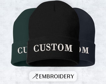 Custom Embroidered Cuffed Beanie – Unisex Toque, Winter Hat With Personalized Text or Logo – Bulk Order Available