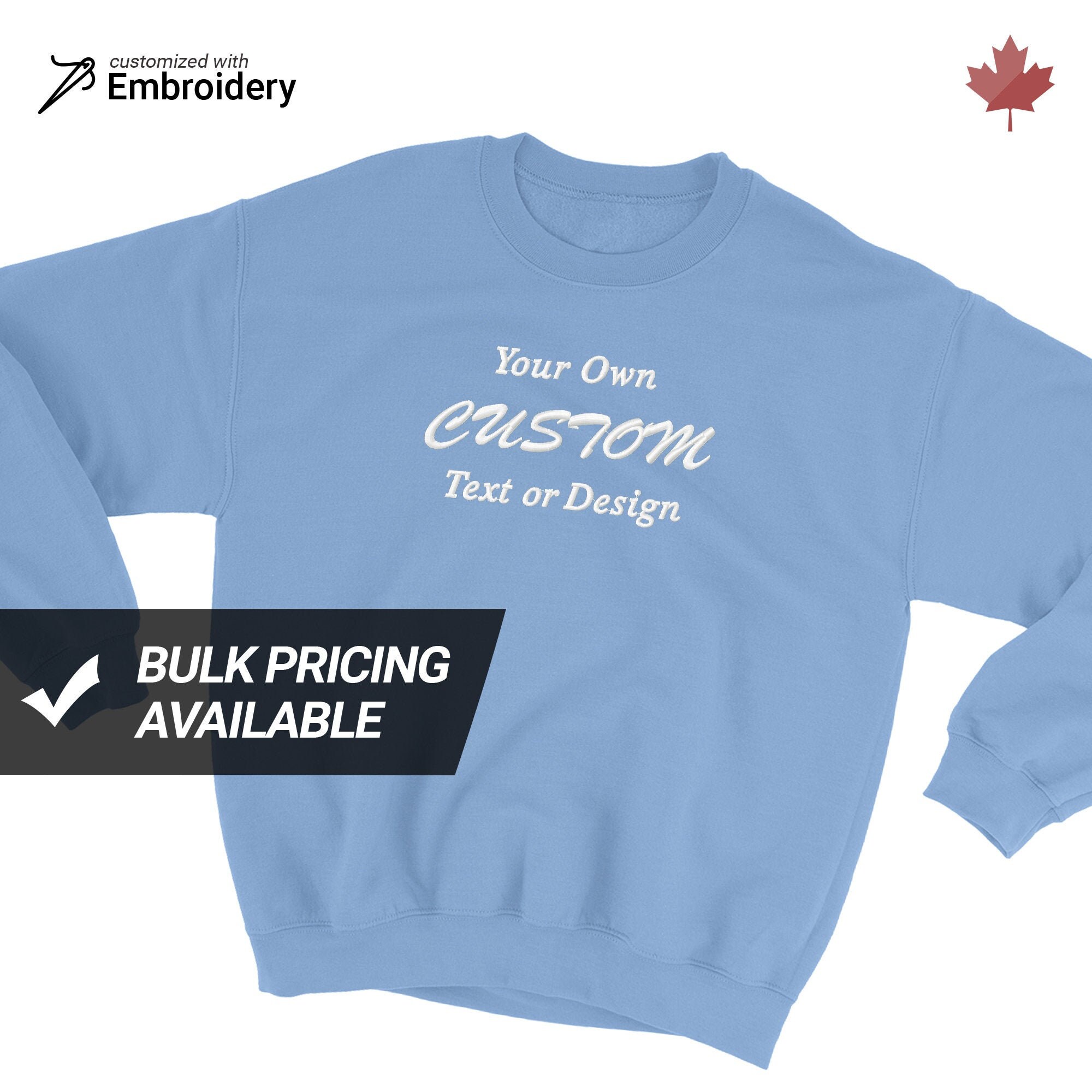 Custom Embroidered Crewneck Sweatshirt Unisex Sweater Custom Etsy