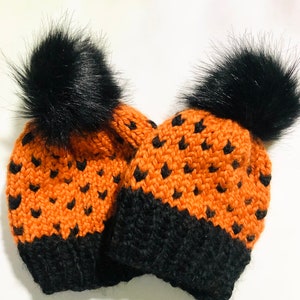 Hand Knit Halloween Themed Beanie