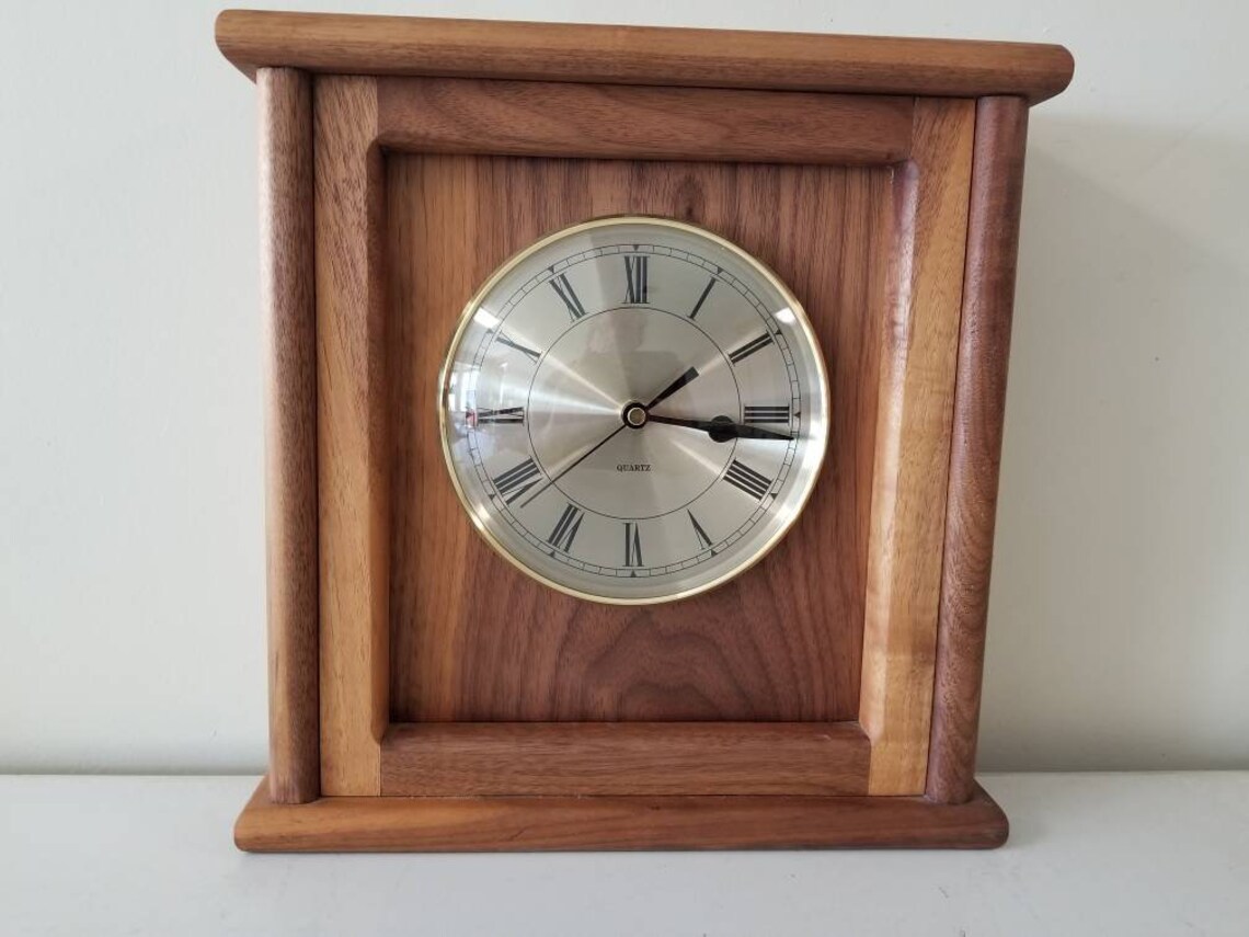 Handmade Cherry Mantle Clock with Battery Powered Quartz Etsy