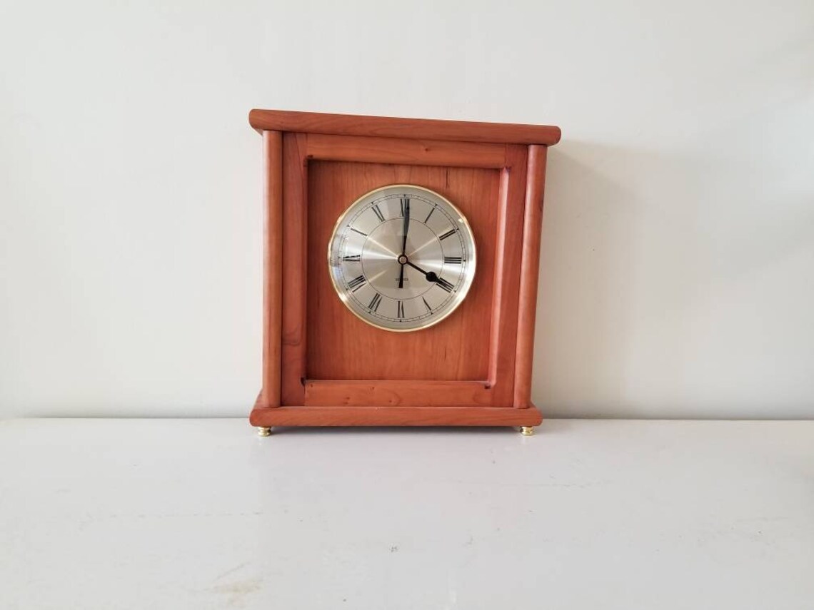 Handmade Cherry Mantle Clock with Battery Powered Quartz Etsy
