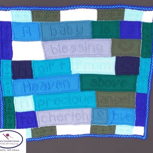 PATTERN:  &quot;A Baby Is A Blessing, A Gift from Heaven Above, A Precious Angel to Cherish & Love&quot; Puff Stitch Baby Blanket