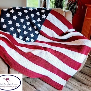 MUSTER: Sterne und Streifen Amerikanische Flagge Häkeldecke