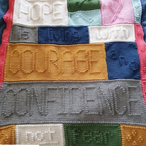 PATTERN:  &quot;Hope is Living with Courage and Confidence, not Fear&quot; Puff Stitch Blanket