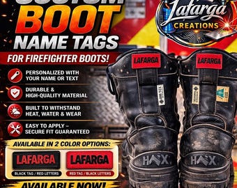 Personalisierte Feuerwehr Stiefel Namen Tags | 3D gedruckte personalisierte HAIX Zahnrad Platte