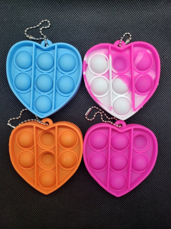 Simple Dimple Mini Pop It Keychain Fidget Toy Heart Etsy