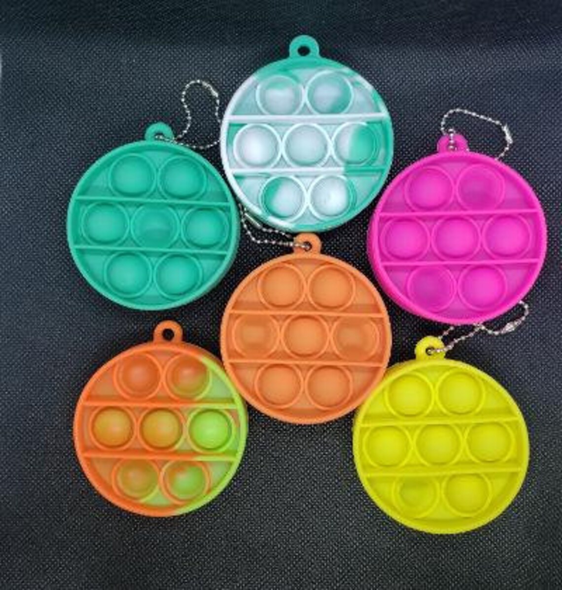 Simple Dimple Mini Pop It Keychain Fidget Toy Circle Etsy