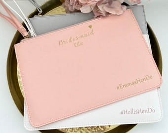 Hen Party Geschenk. Personalisierte Hen Clutch Bag. Personalisiertes Huhn Geschenk. Brautjungfer Geschenk. Hochzeitsgeschenk. Personalisierte Hochzeitstasche. Hochzeitsgeschenk.