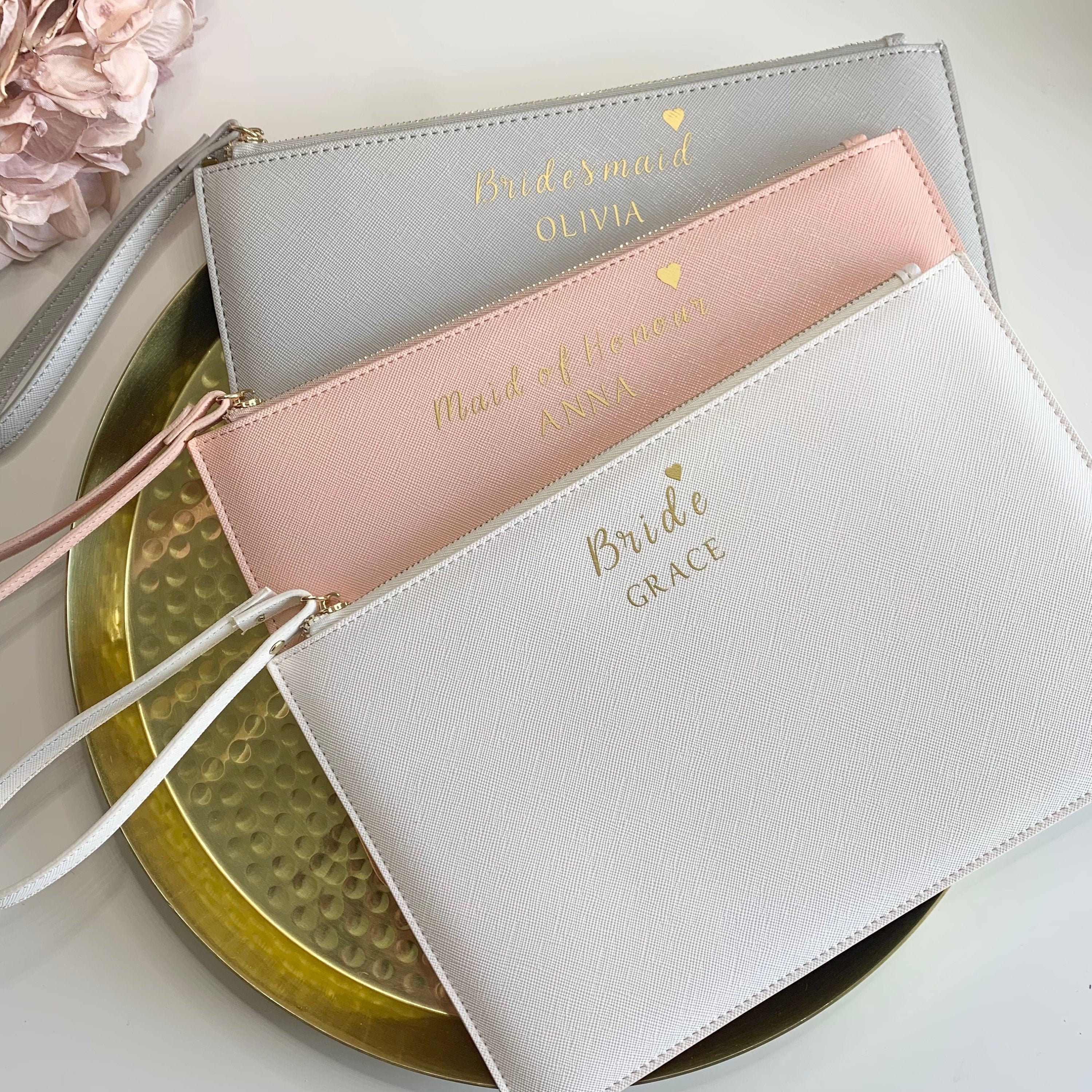 Personalised Wedding Clutch Bag. Bridal Bag.bridesmaid Gift. Etsy UK