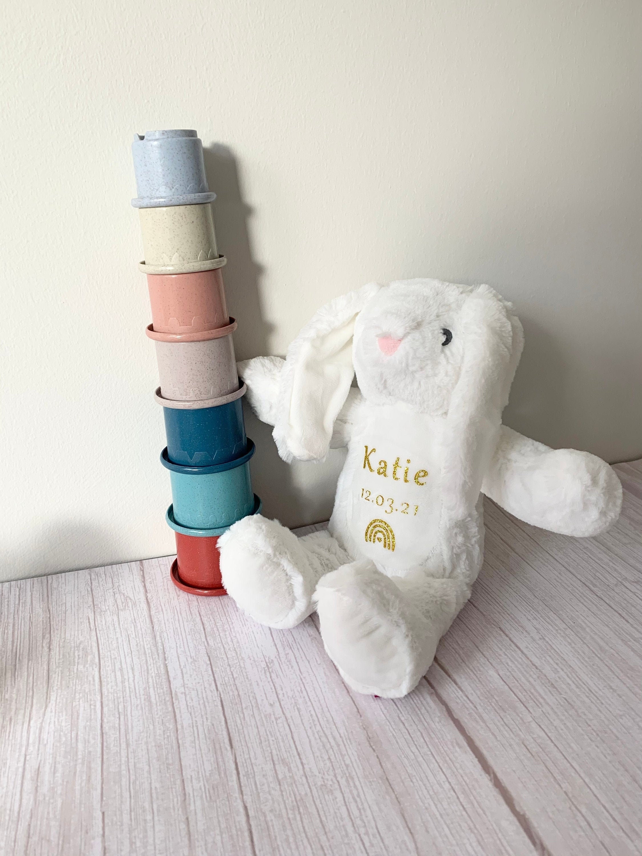 Personalised bunny. New baby gift. Baby shower gift. Baby girl Etsy