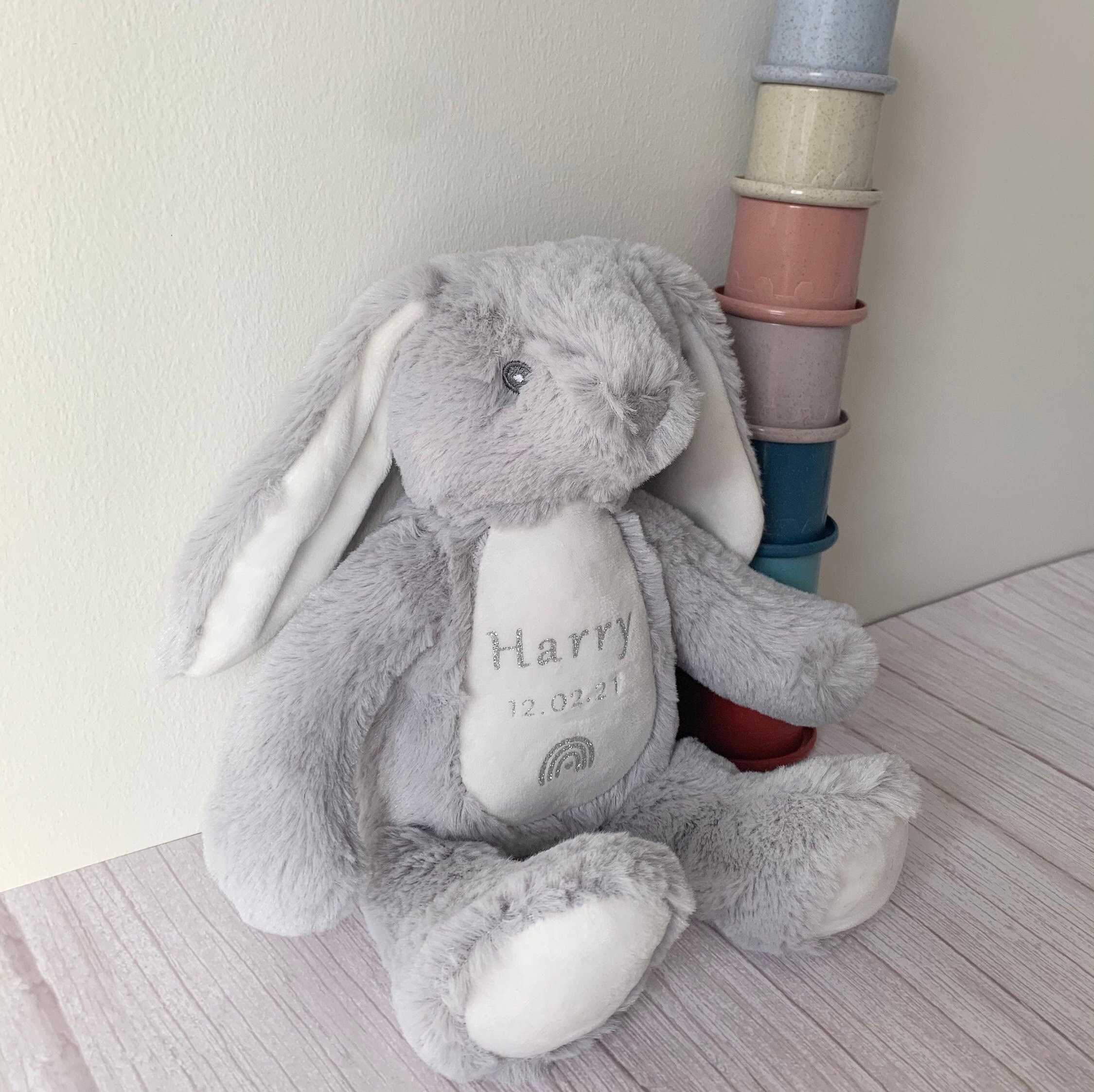 Personalised bunny. New baby gift. Baby shower gift. Baby girl Etsy