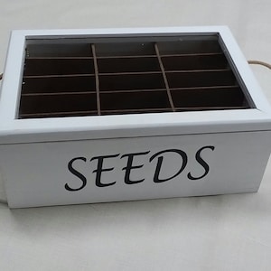 Wood Seed Box recycled wood and glass image 1