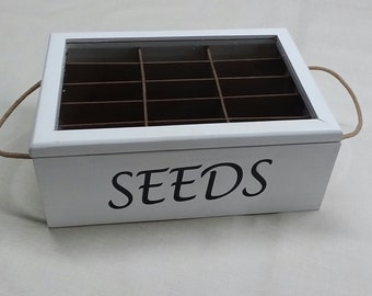 Wood  Seed Box recycled wood and glass