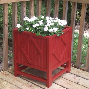 Recycled Wood Planter  20 "  Diamond  Pattern Planter