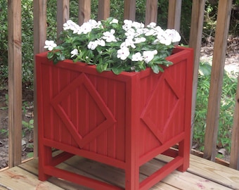 Diamond wainscot 20" Large Planter Box, Wooden Planter