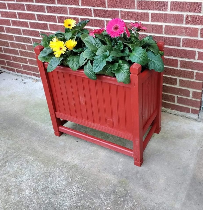 Outdoor Wood Planter 14 X 24 X 24 Cambridge Trough Planter image 1