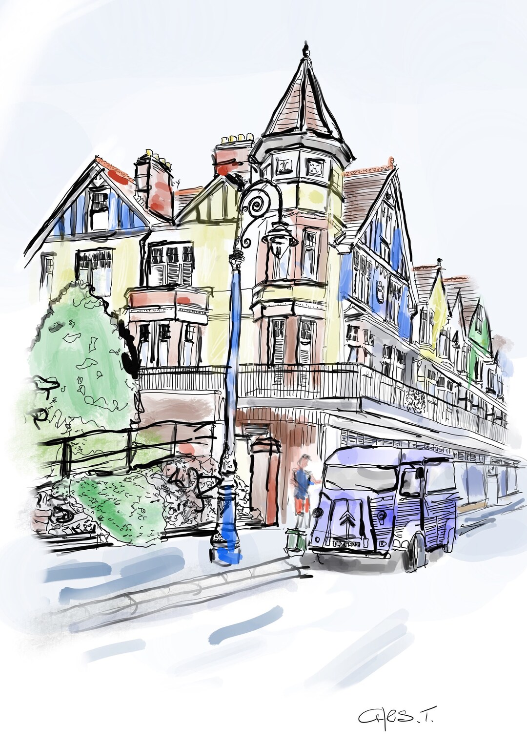 Penarth Esplanade Vale of Ink and Wash Print Etsy