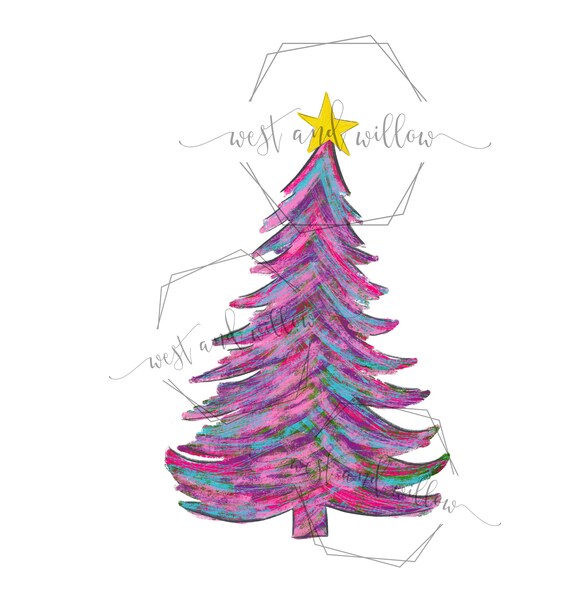 Bright Christmas Tree Pink Christmas Tree Candy Color Tree Etsy