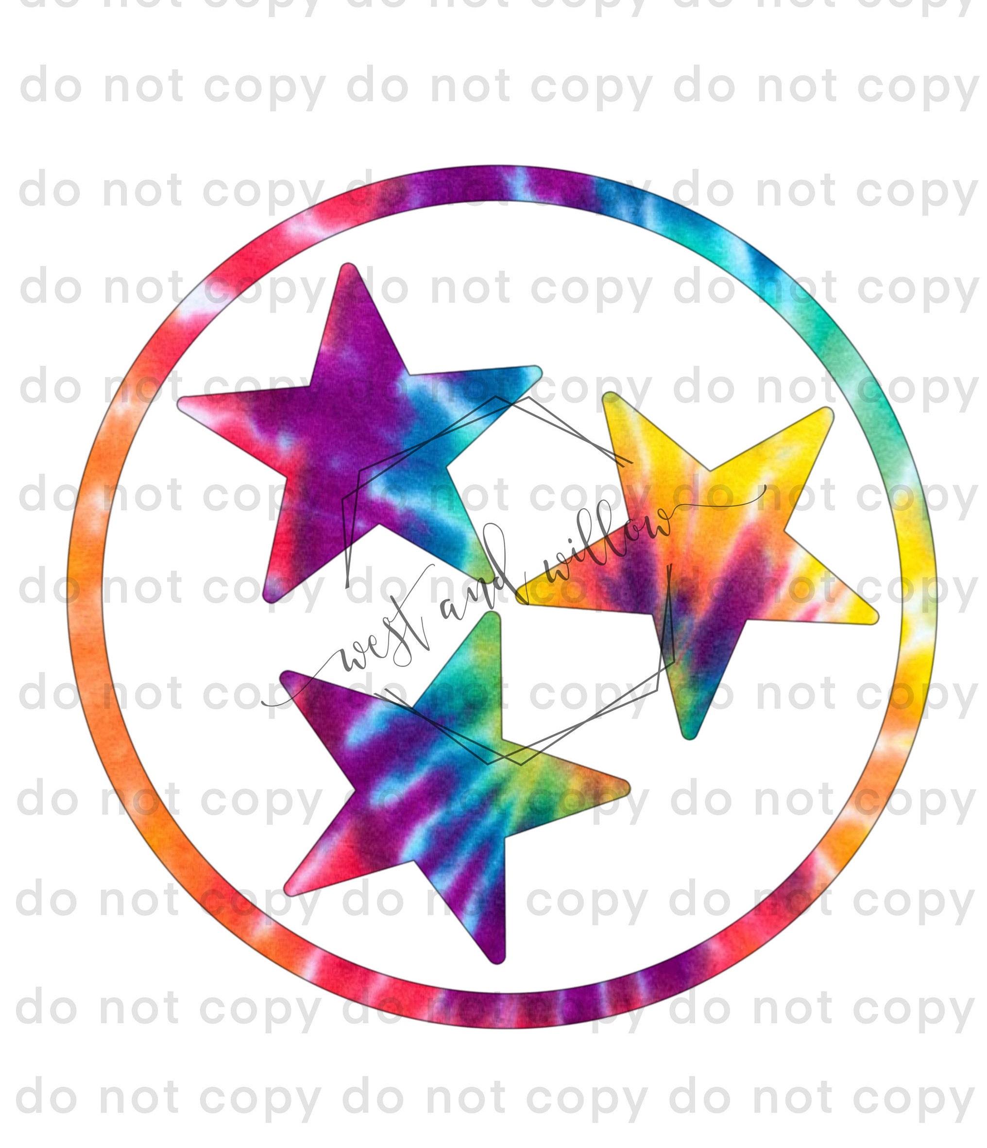 Tennessee Tri Star Tie Dye PNG Digital Download Design Etsy