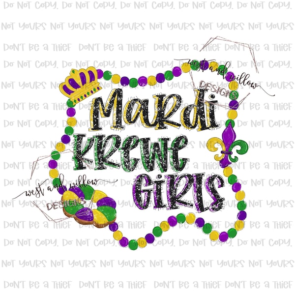 Mardi Krewe Girls, black glitter, Mardi Gras, glitter, beads, krewe, my krewe, 2021 Mardi Gras shirt for ladies PNG digital download design