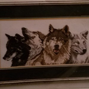 Vintage RARE Pegasus originaux «loups» animaux de la faune de croix au point de paquet, note-2, Z