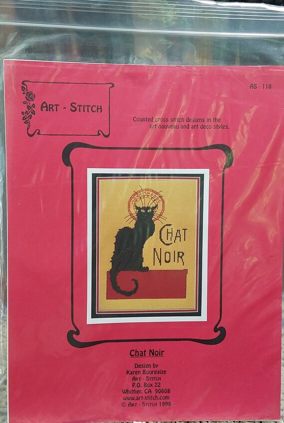 Chat Noir Artistic Historic Art Deco Cross Stitch Design Etsy Chat Noir Artistic Historic Art Deco Cross Stitch Design Etsy