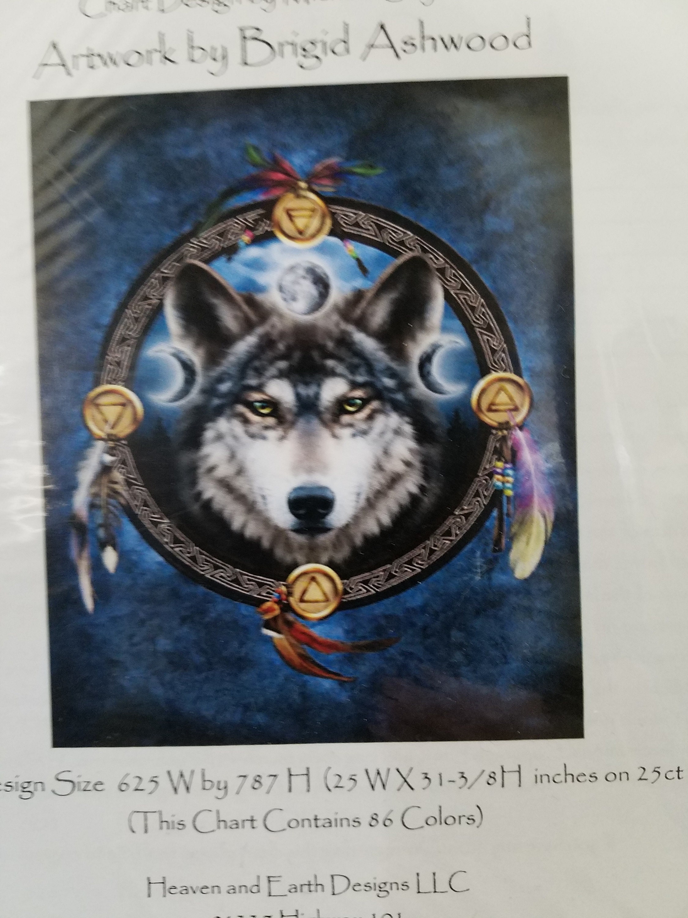 Wolf Wilderness Song Waste Canvas Cross Stitch Pattern CHART from a magazine