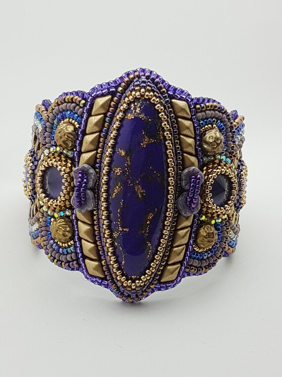 Mountain Girl Bracelet PurpleGold Embroidary Etsy
