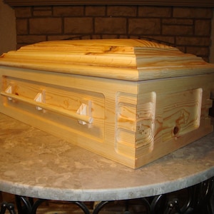 Pet Casket, Rayley Style, 12&quot; x 24&quot; exterior, pet coffin or memory chest, burial box.