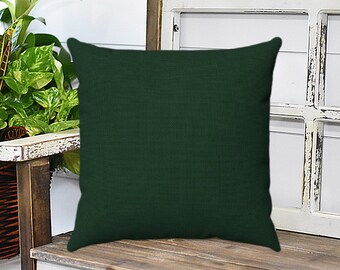 Dark Green Scandinavian Poppy Pillow.