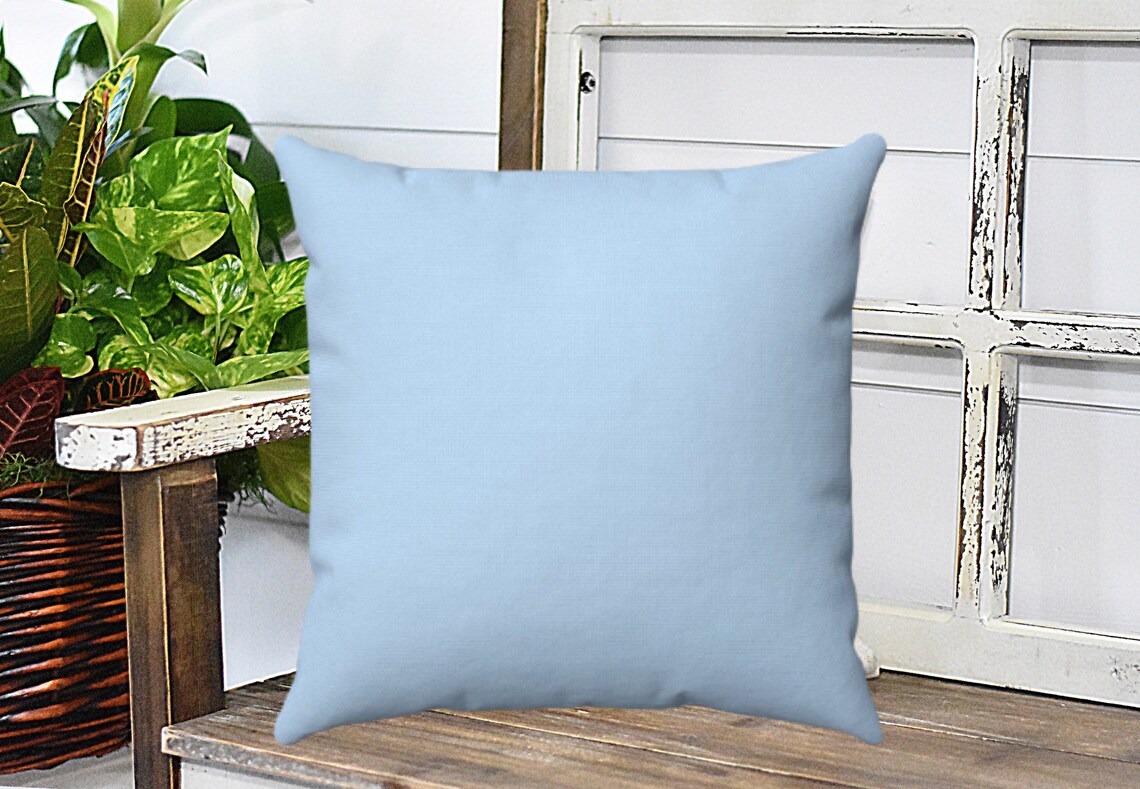 Light Blue Square Pillow Cover WRINKLE FREE Decorative Etsy