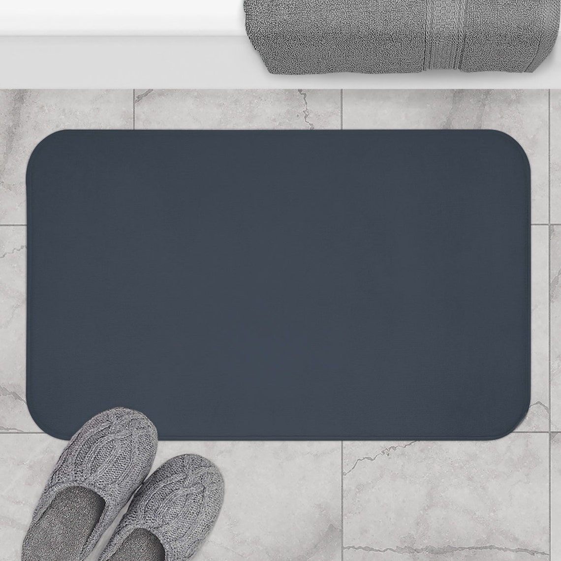 Dark Slate Bath Mat Small or Large Etsy