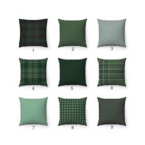 Designer Green Square Pillow Covers | WRINKLE FREE | Decorative Throw Pillow Covers | You Choose Size 20x20, 18x18x, 16x16, 14x14 | Forest
