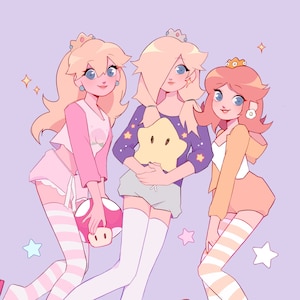 Fiesta de pijamas de princesas Tamaño A5 Impresión - A4 disponible