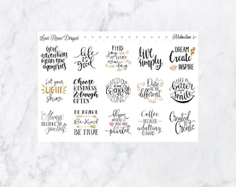 Motivational Quote Planner Stickers | Inspiration for Journals, Planners, Vision Boards & Gratitude Notes| Matte